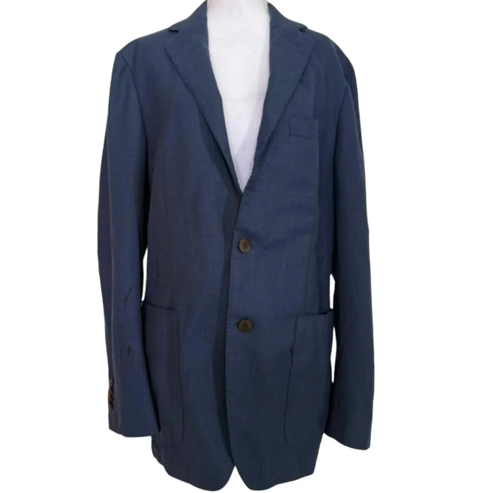SUITSUPPLY Pure Wool Havana HL Navy Blue Blazer Jacket Size 42 US